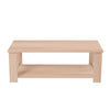 Modern Coffee Table 2-Tier Wooden Center Table Large Side Table Living Room