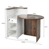 Reception Desk Front Computer Table Space Saving Corner Writing Desk Workstation