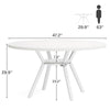 Round Dining Table for 6-8 People, 120cm Large Kitchen Tables with Metal Legs
