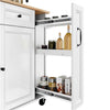 Rolling Kitchen Island Cart on Wheels with Drop-Leaf Countertop and 4 Drawers
