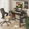 Mondeer 120cm Computer Desk with 2 Storage Shelves Removable Monitor Stand Black