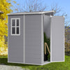 Plastic Garden Storage Shed Outdoor Storage House Tool Sheds 5x4 FT ,Grey