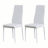 Modern Set of 4 Faux Leather Dining Chair Padded Seat Kitchen Dinning Room White
