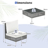 3 Pieces PE Rattan Conversation Set Patio Furniture Set White