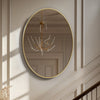 Gold Aluminum Frame Oval Vanity Mirror Wall Mounted Art Mirror for Bedroom Decor