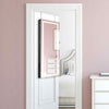 Hanging Jewelry Cabinet Wall Door Mounted Jewelry Cabinet w/Mirror-Black