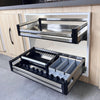 Pull Out Kitchen Basket Slide Out Storage Basket Cupboard Stainless Steel Drawer