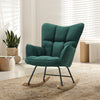 Upholstered Linen Fabric Rocking Chair Single Sofa Armchair Relaxing Padded Seat