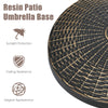 12kg Round Resin Patio Umbrella Base Heavy-duty Outdoor Umbrella Stand w/Knob