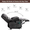 Fabric Velvet Power Recliner Armchair Electric Massage Sofa Reclining Chair Grey