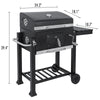 Outdoor BBQ Smoker Charcoal Barbecue Grill Portable Garden Warming Rack w/ Wheel