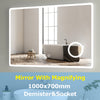 Bathroom Mirror w/ LED Illuminated Anti fog Shaver Socket Bluetooth Speaker Wall