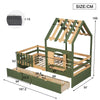 Wooden House Bed with 2 Storage Drawers & Slatted Frame 3ft Single Canopy Bed
