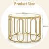 Costway 60cm Round Coffee Table 2-Tier Accent Table Modern Sofa Center Table