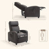 Recliner Armchair, Massage Faux Leather Push Back Reclining Chair with Footrest