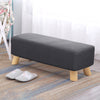 Small Linen Fabric Padded Footstool Footrest Pouffe Wooden Leg StoolHall Chair
