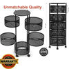 6 Tier Kitchen Rotating Storage Trolley Cart Utility Vegetable Mobile Shelf Rack