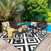4PCS Garden Patio Table and Chair Set Outdoor Conversation Furniture Metal Frame