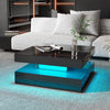 LED Coffee Table High Gloss Square Coffee Table Modern Living Room Furniture New
