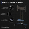 Invision Mobile TV Floor Stand for 32-75” TVs on Wheels Anti-Tip Trolley Cart