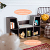 Larger Size Kids Bookcase Teenagers Storage Organizer Cube Cabinet w/ Cushion