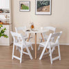 4 Pack Folding Chairs Dining Chair Set w/ Padded Seat & Back-White