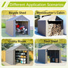 Storage Tent 6X10FT Garden Waterproof Anti-UV Bike Shed Steel Frame Zipper Door