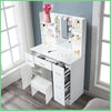 Modern Vanity Makeup Desk with LED Lights Mirror 3 Lights Colors 5 Drawers White
