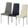 Metal Frame Dining Chair Set of 2 4 6 PU Leather Chairs Kitchen Dinner Seat New