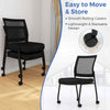 Office Reception Chairs Armless Waiting Room Chair with Wheels Set of 2