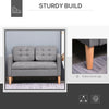 Modern 2 Seater Sofa with Hidden Storage Tufted Cotton Compact Loveseat Grey