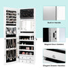 Full-length Mirror Storage Cabinet Wall/Door Mounted Jewelry Organizer White
