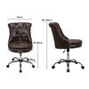 Accent Brown Swivel Office Chair PU Leather Computer Desk Task Chair for Home