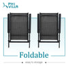 Patio Chairs Set of 2 Folding Outdoor Chair Sling Dinning Adjustable Chair Black