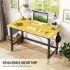 Computer Workstation Rolling Writing Study Desk On Wheels-Natural