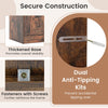 Pantry Cabinet Floor Storage Cabinet with Adjustable Shelves-Brown