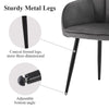 Grey Velvet Dining Chairs Set 2 Low Back Kitchen Dining Room Chairs Metal Legs