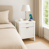 Bedside Table Ribbed Bedroom 2 Draw Office Nightstand Living Room Unit