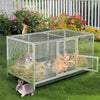 Large Stainless Steel Chicken Coop Run Cage Farm Poultry Pen with Removable Tray