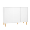 Sideboard Storage Cabinet 3 Door Kitchen Wooden Cupboard Adjustable Shelf White