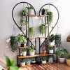 Extra Large Metal Plant Stand Creative Half Heart Shape Ladder Plant Shelf Hooks