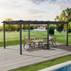 Gazebo Backyard Pool Garden Pergola Canopy Sun Shade Shelter w/ Retractable Roof
