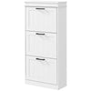 Slim Shoe Storage Cabinet with 3 Flip Drawers for Entryway, White