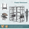Large Wooden Cat House Kitten Cage Enclosure Walk-in Cat Kennel with 7 Platforms