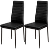 Dining Chairs Set of 2 4 6 Black Modern Faux Leather Metal Legs Home Kitchen