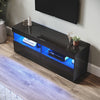 Black 120cm TV Stand Cabinet Unit High Gloss 2 Door Sideboard with LED Lights