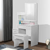 White Dressing Table&Stool Set Makeup Desk Vanity Table Drawers Mirror Dresser