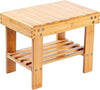 Bamboo Small Stool for Kids or Adults Foot Rest Shaving Step Stool with Storage