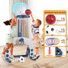 Basketball Hoop Soccer Set, 3-in-1 Kids Basketball Stand Sports Activity Center