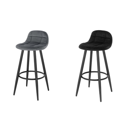 1/2/4/6x Kitchen Bar Stool Samt Padded Pub Chair w/ Backrest High Counter Stool